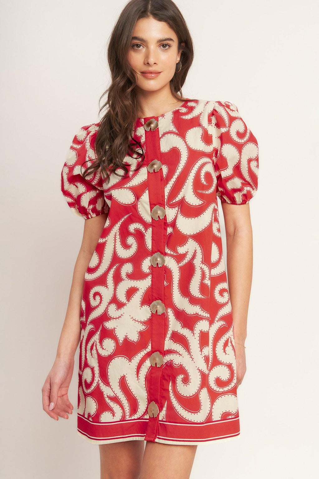 STRAIGHT & STRONG WOVEN MINI DRESS