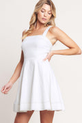 FIRST DATE FEELS WOVEN TWILL MINI DRESS