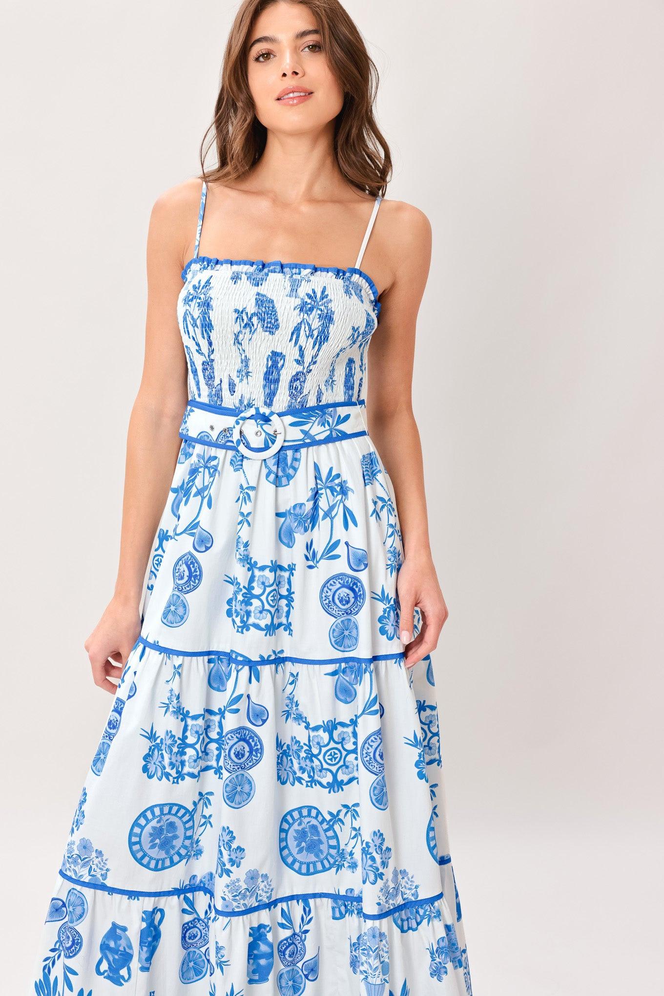 SANTORINI DREAM WOVEN MAXI DRESS