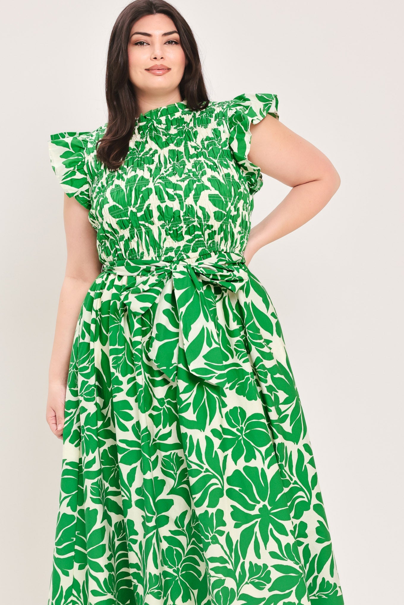 BLOOM ENERGY WOVEN MIDI DRESS