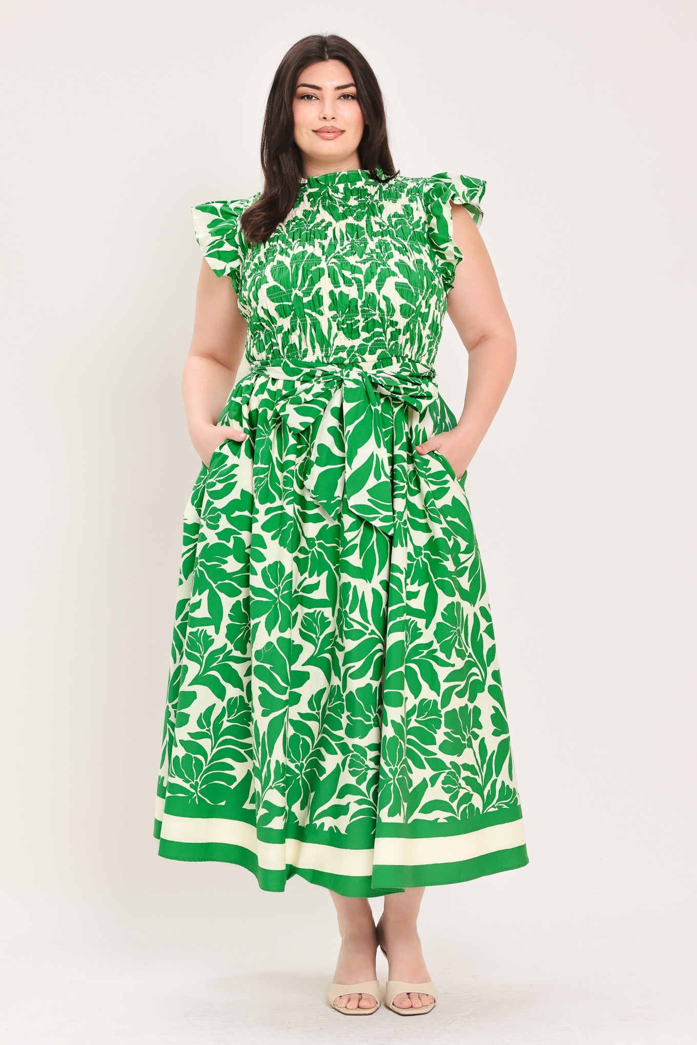 BLOOM ENERGY WOVEN MIDI DRESS
