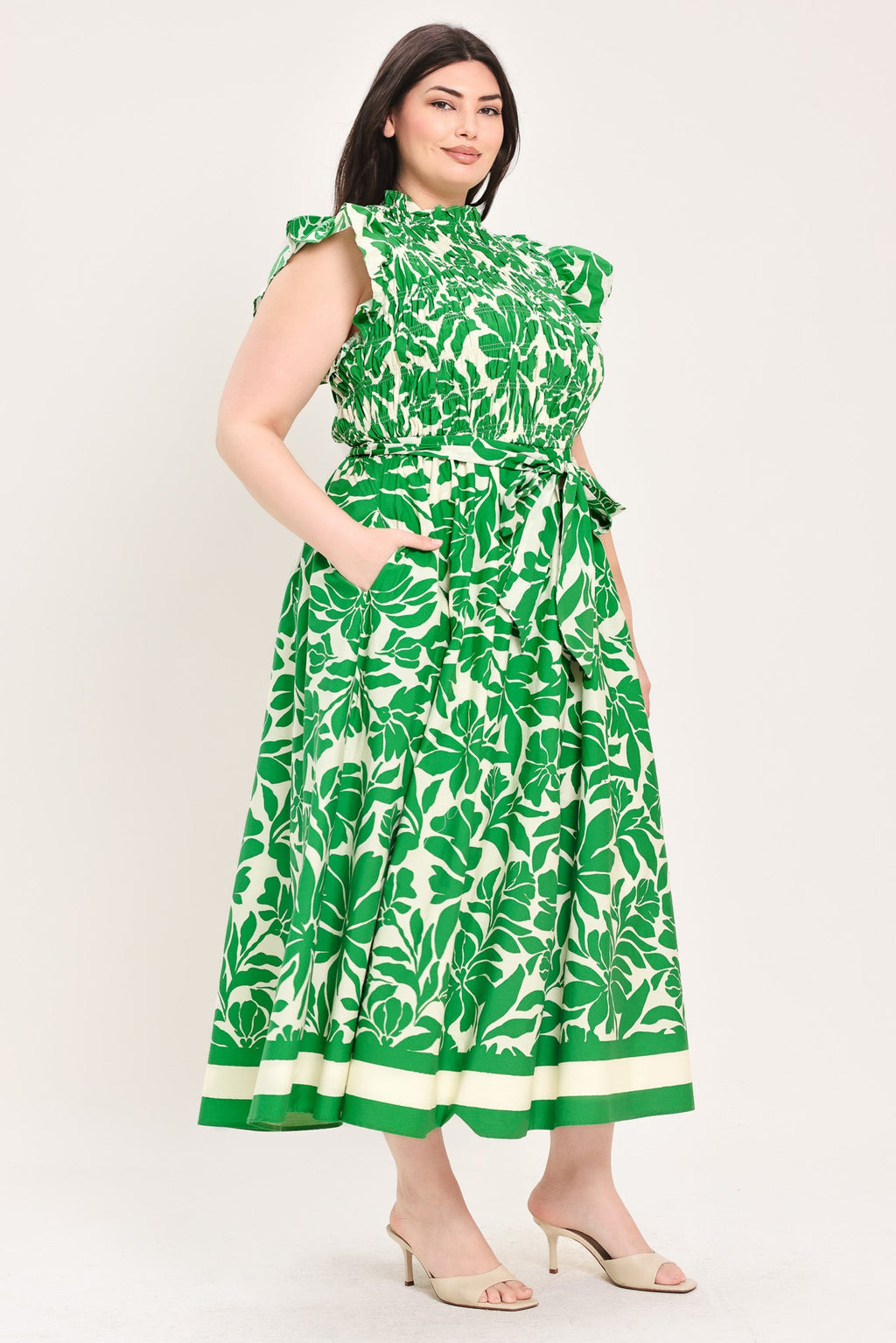 BLOOM ENERGY WOVEN MIDI DRESS