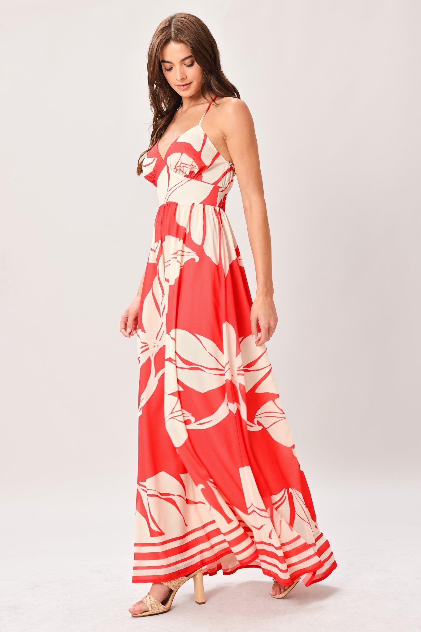 HEAT BLOOM WOVEN MAXI DRESS