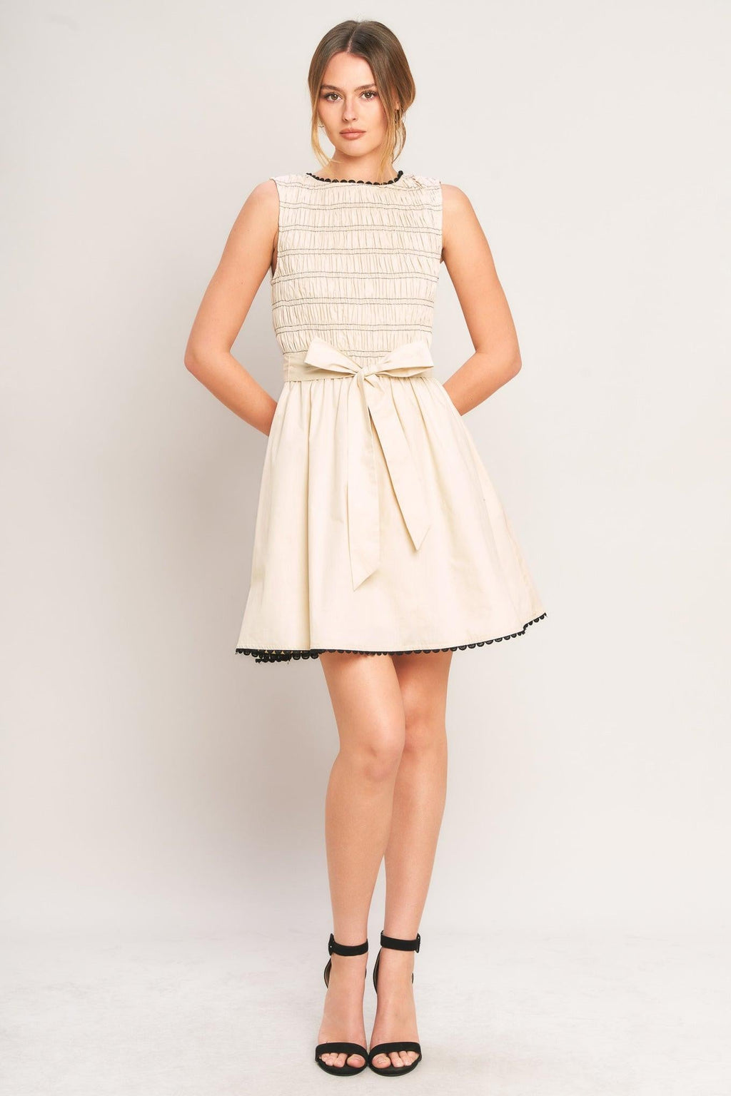LOVELY ESCAPE WOVEN MINI DRESS