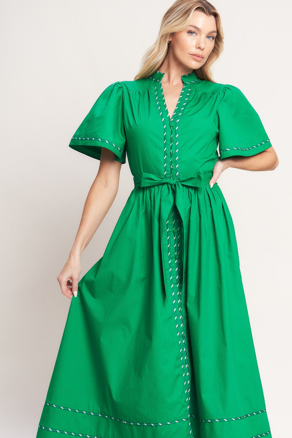 RESORT ESCAPE WOVEN MIDI DRESS