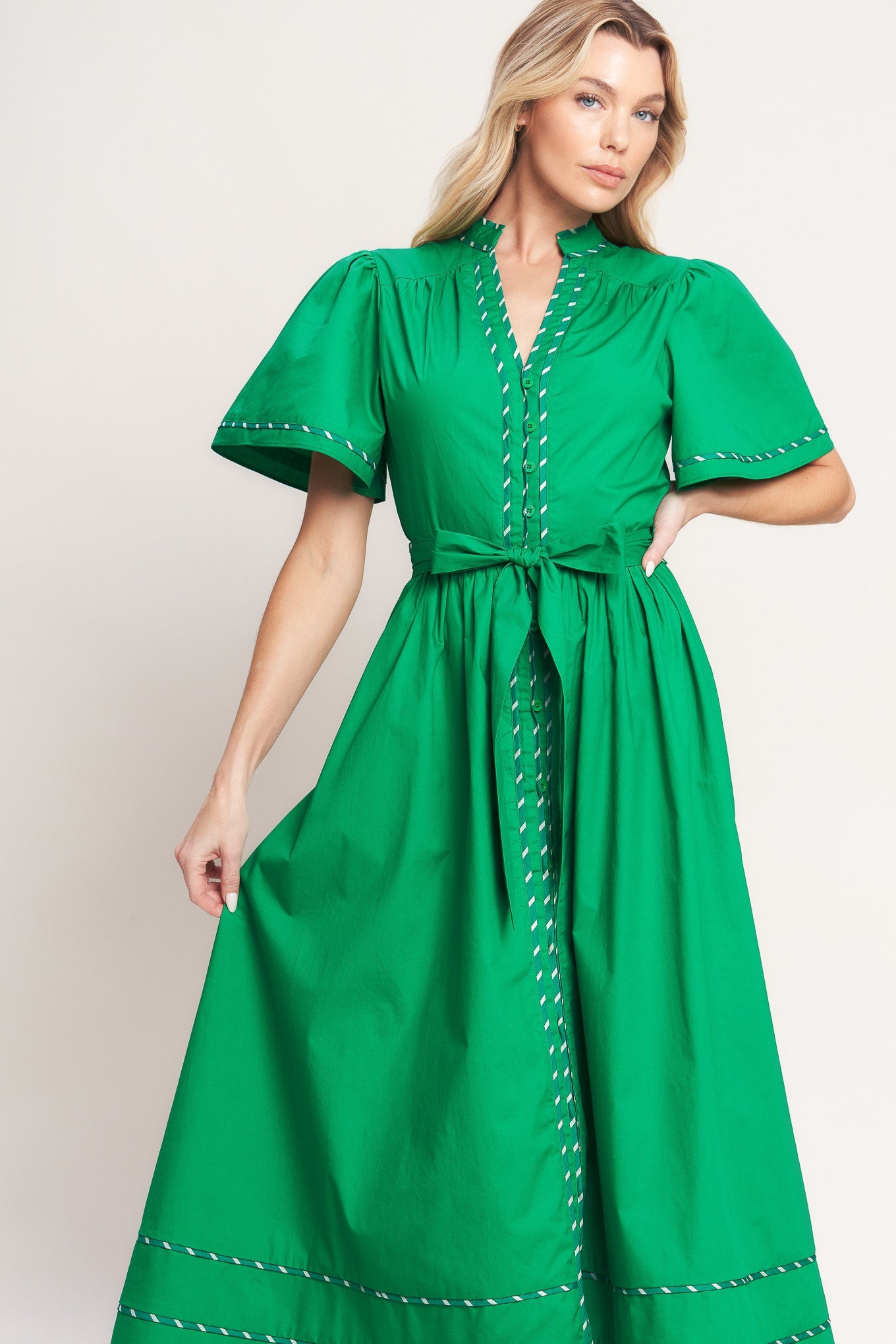 RESORT ESCAPE WOVEN MIDI DRESS