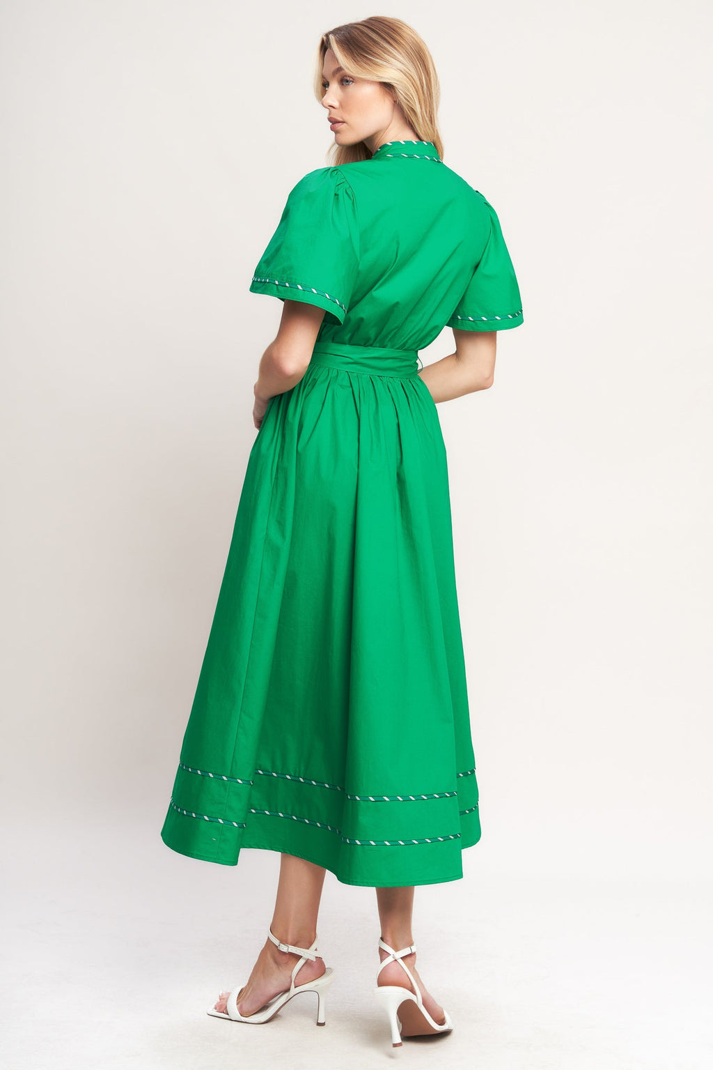 RESORT ESCAPE WOVEN MIDI DRESS