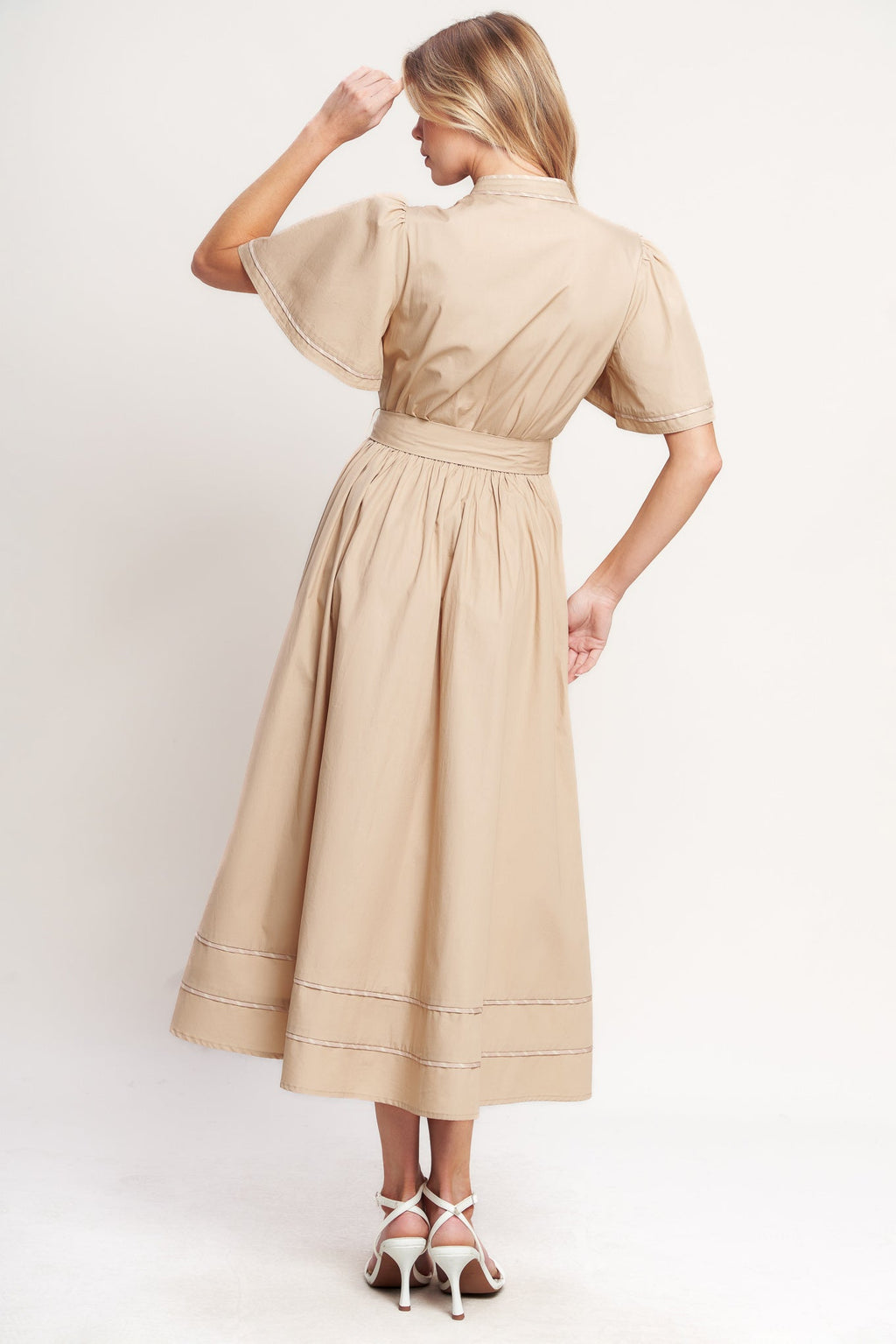 RESORT ESCAPE WOVEN MIDI DRESS