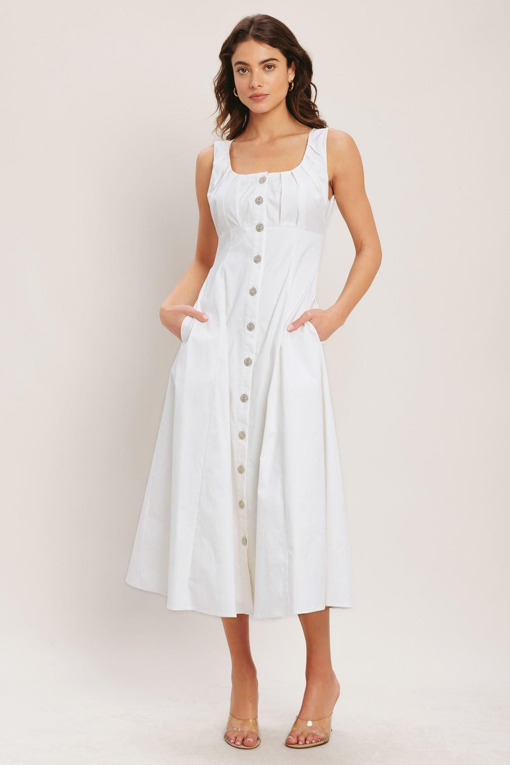 SEASIDE BRUNCH WOVEN MIDI DRESS