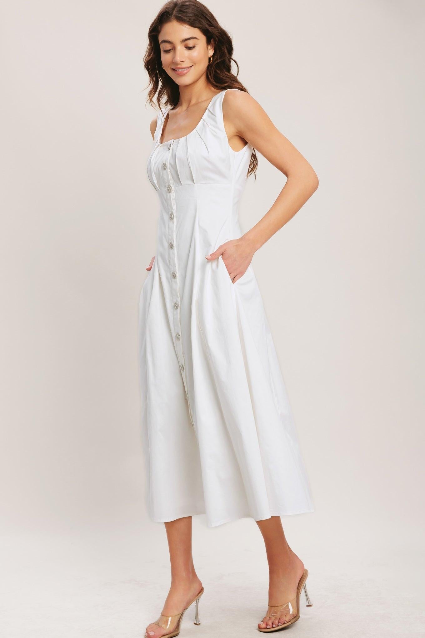 SEASIDE BRUNCH WOVEN MIDI DRESS