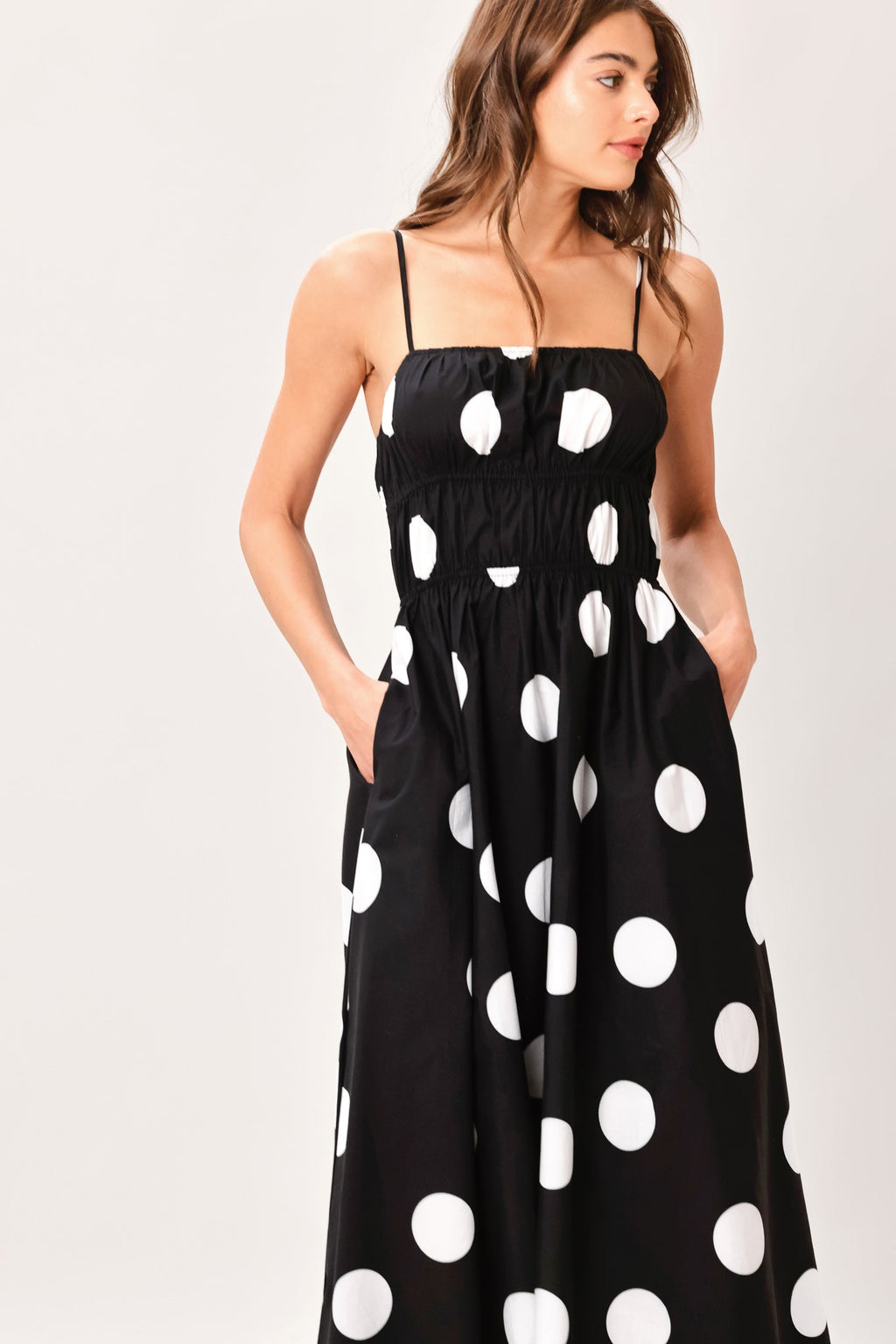 DOT THEORY WOVEN MIDI DRESS