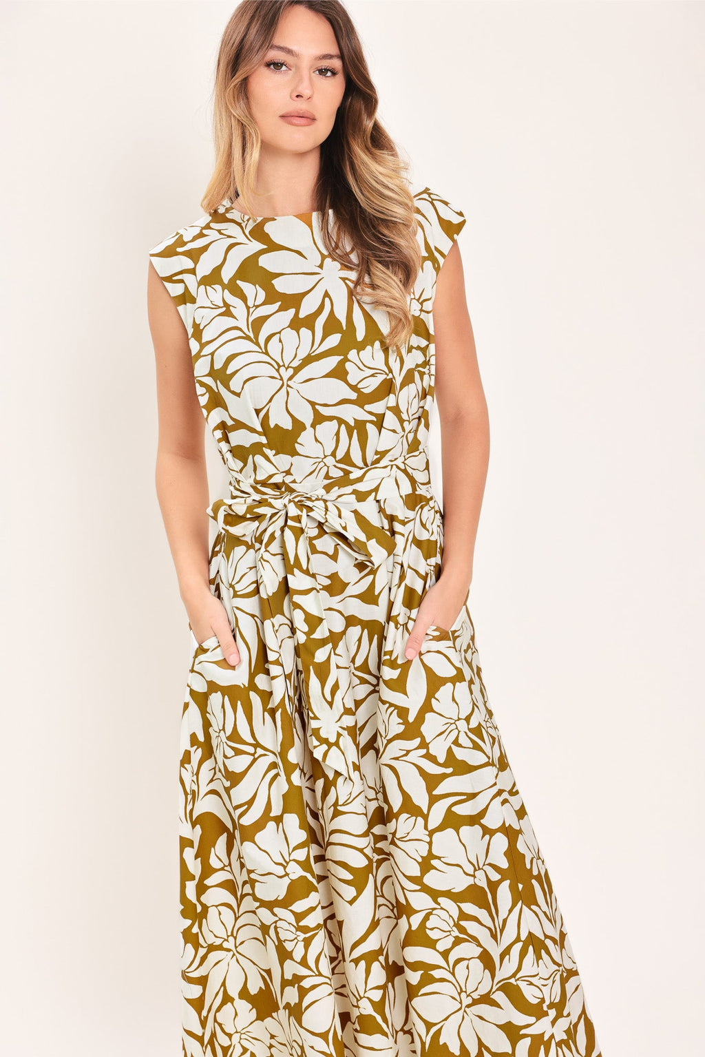 MARIGOLD HAVEN WOVEN MIDI DRESS