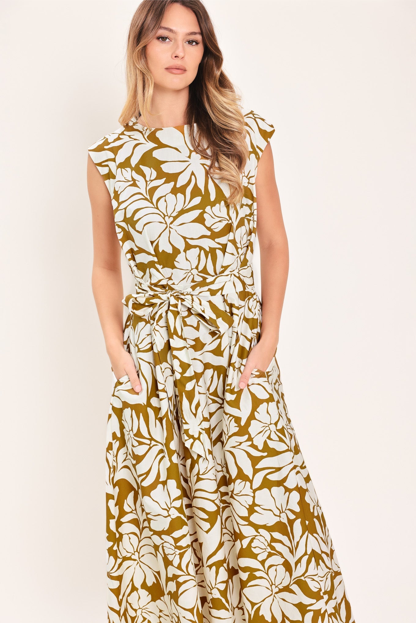 MARIGOLD HAVEN WOVEN MIDI DRESS