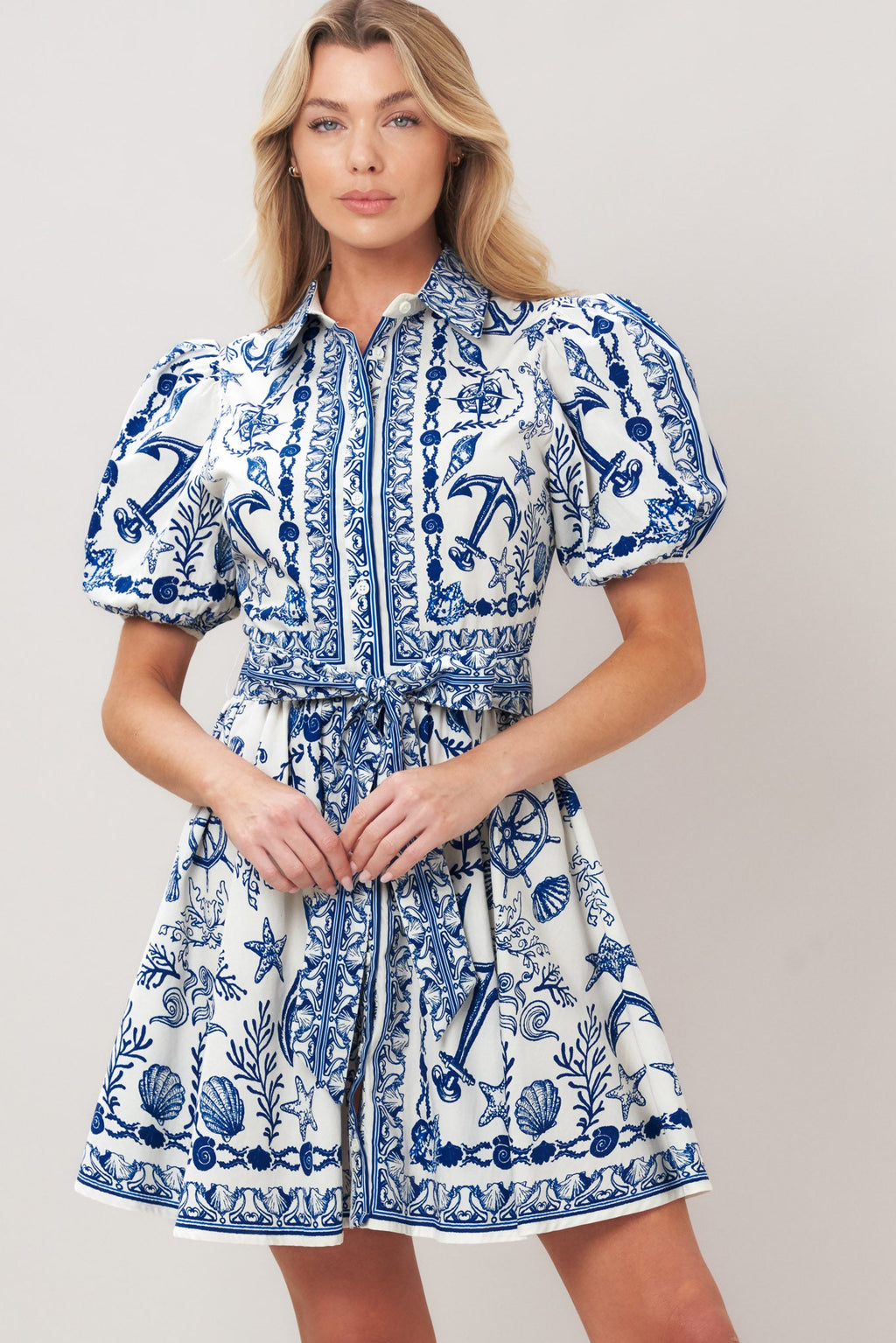 ISLAND PULSE WOVEN MINI DRESS