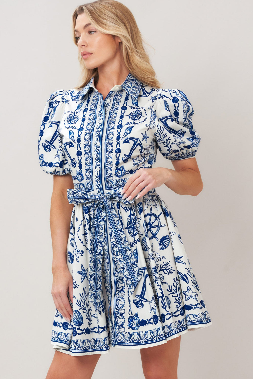 ISLAND PULSE WOVEN MINI DRESS