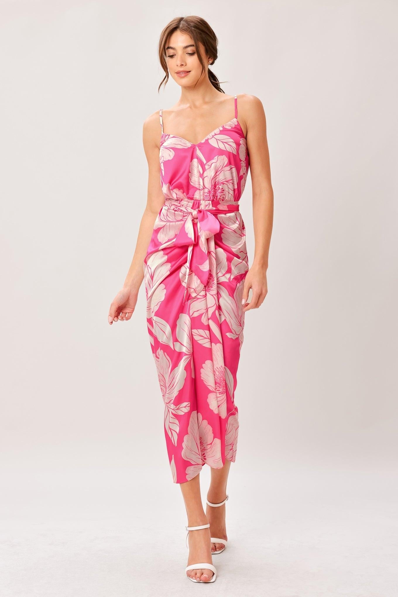 BOLD PETALIA WOVEN MIDI DRESS