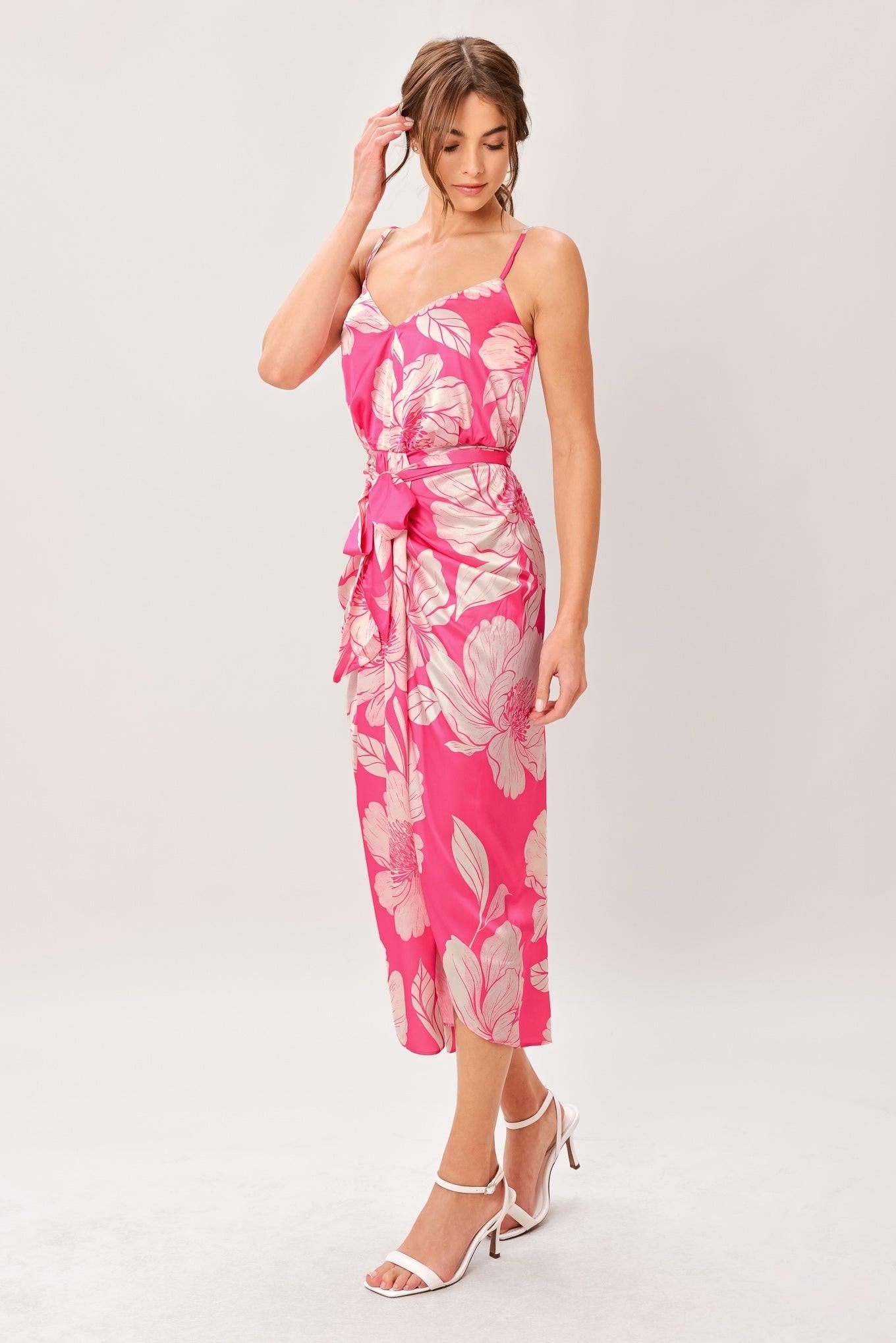 BOLD PETALIA WOVEN MIDI DRESS