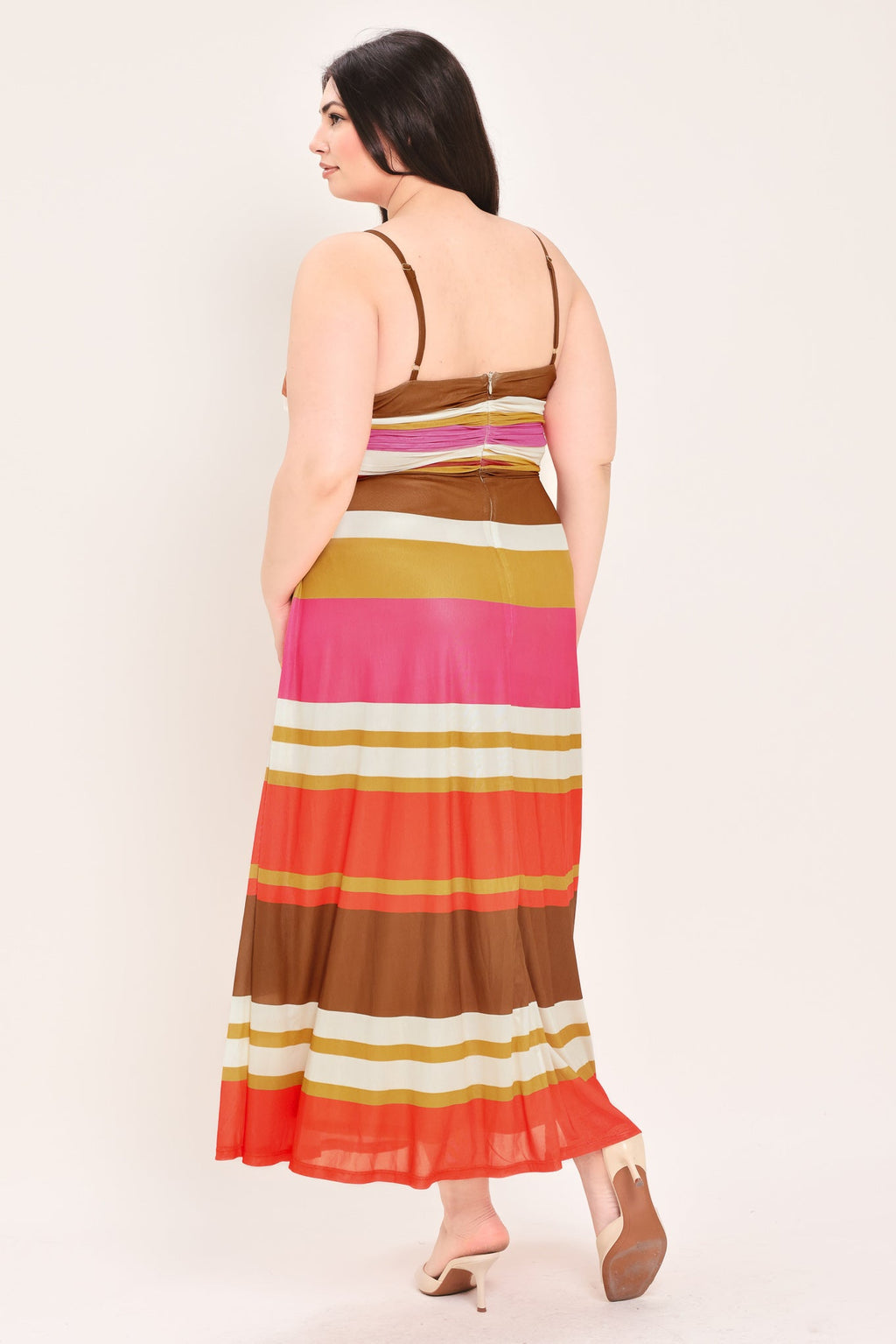 HEAT WAVES POWER MESH MIDI DRESS