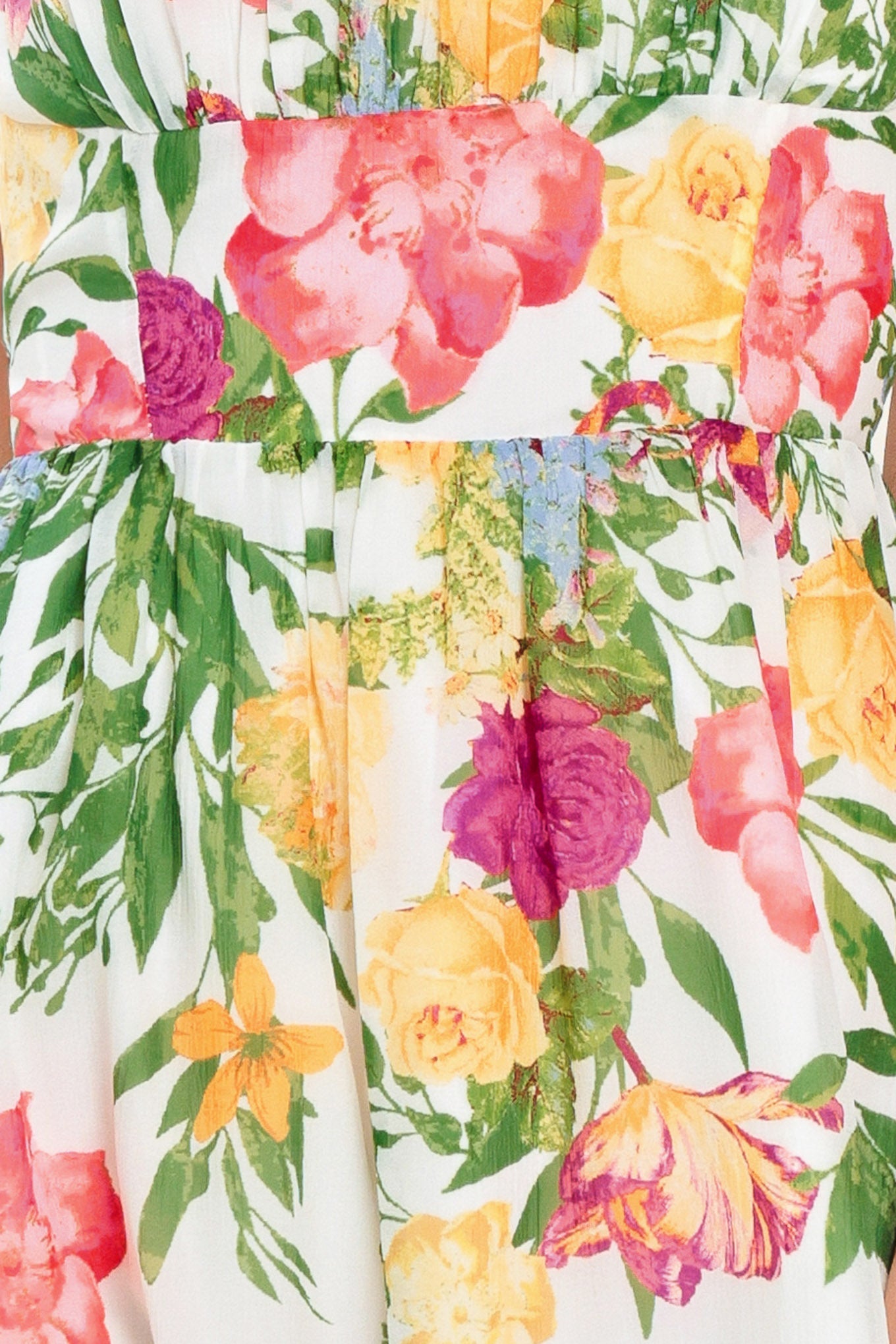 SHADOW FLORAL WOVEN MIDI DRESS