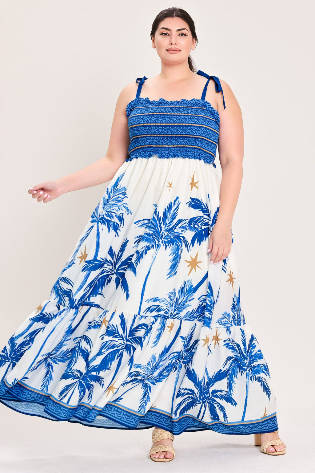 PALM ESCAPE WOVEN MAXI DRESS