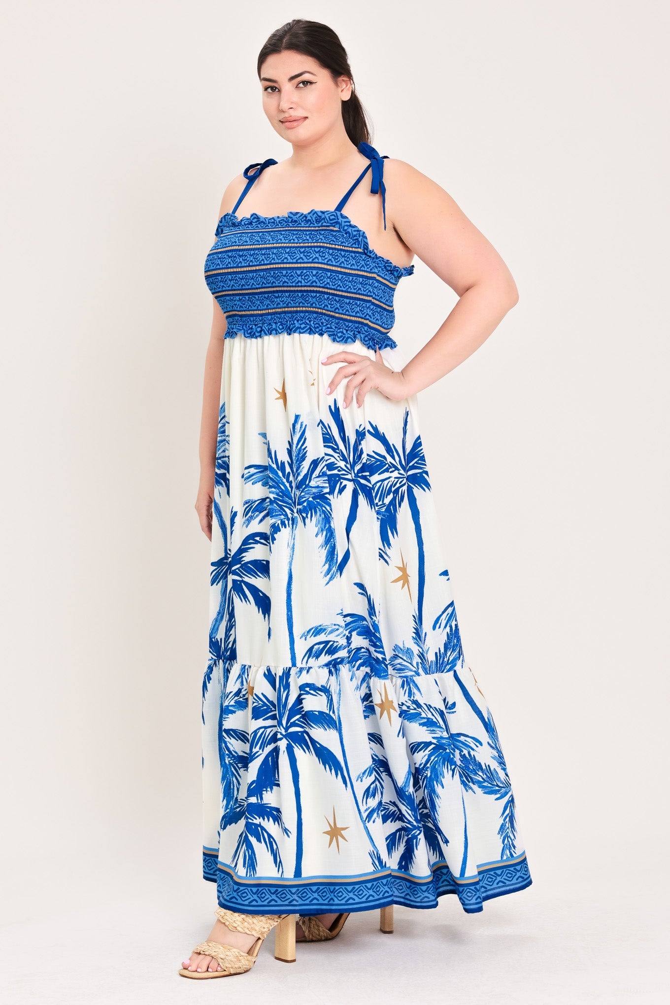 PALM ESCAPE WOVEN MAXI DRESS