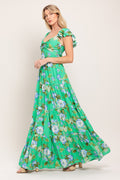 FRESH BLOSSOM WOVEN MAXI DRESS