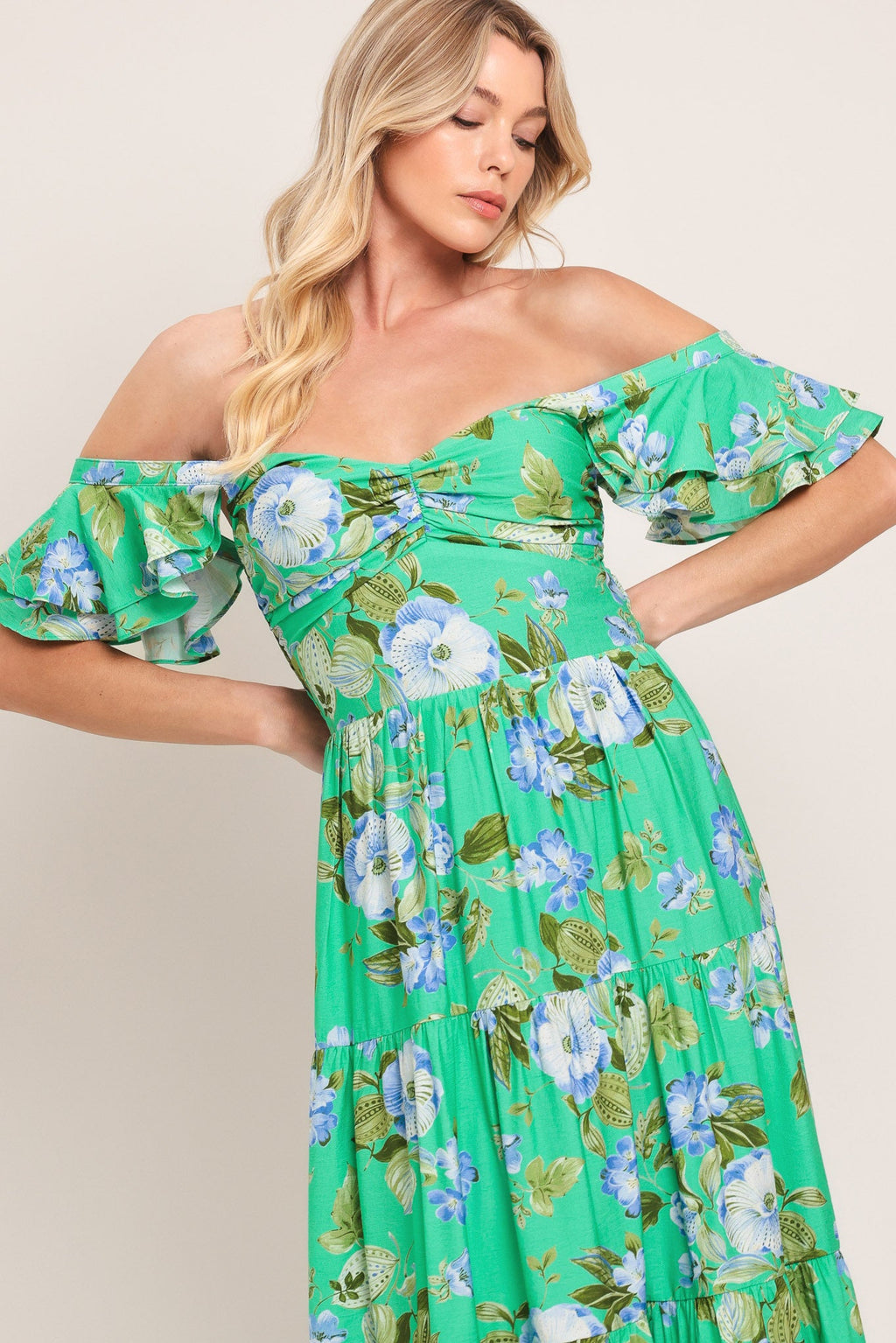 FRESH BLOSSOM WOVEN MAXI DRESS