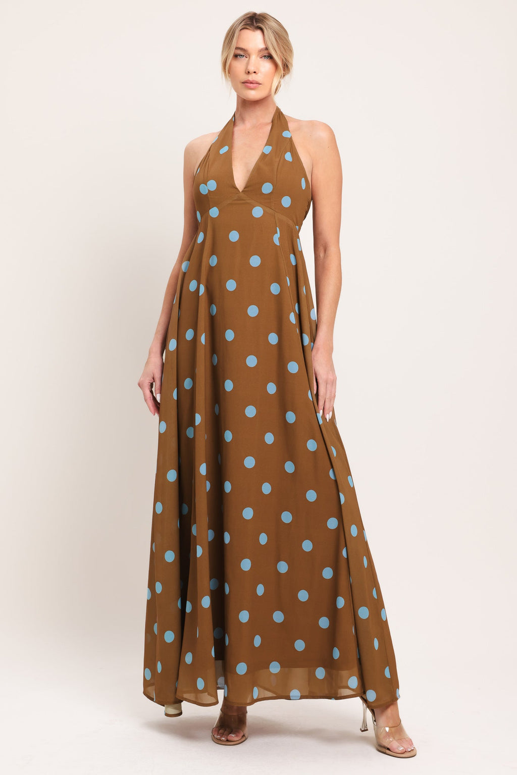 DOTTY LOVE WOVEN MIDI DRESS