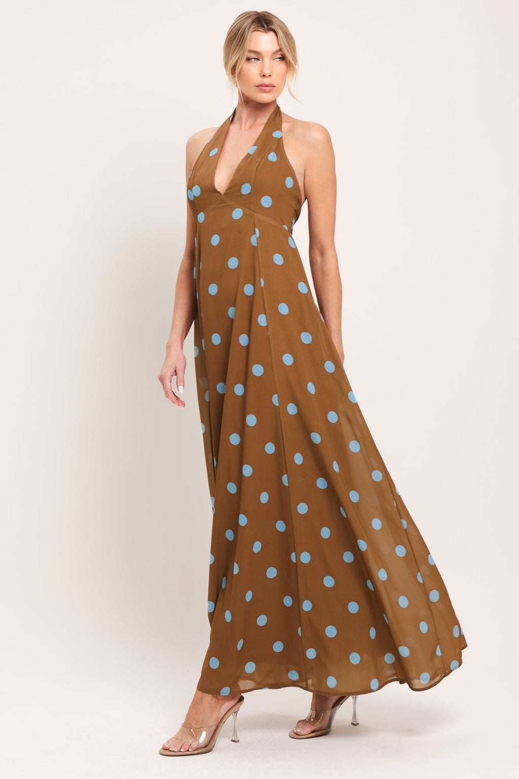 DOTTY LOVE WOVEN MIDI DRESS
