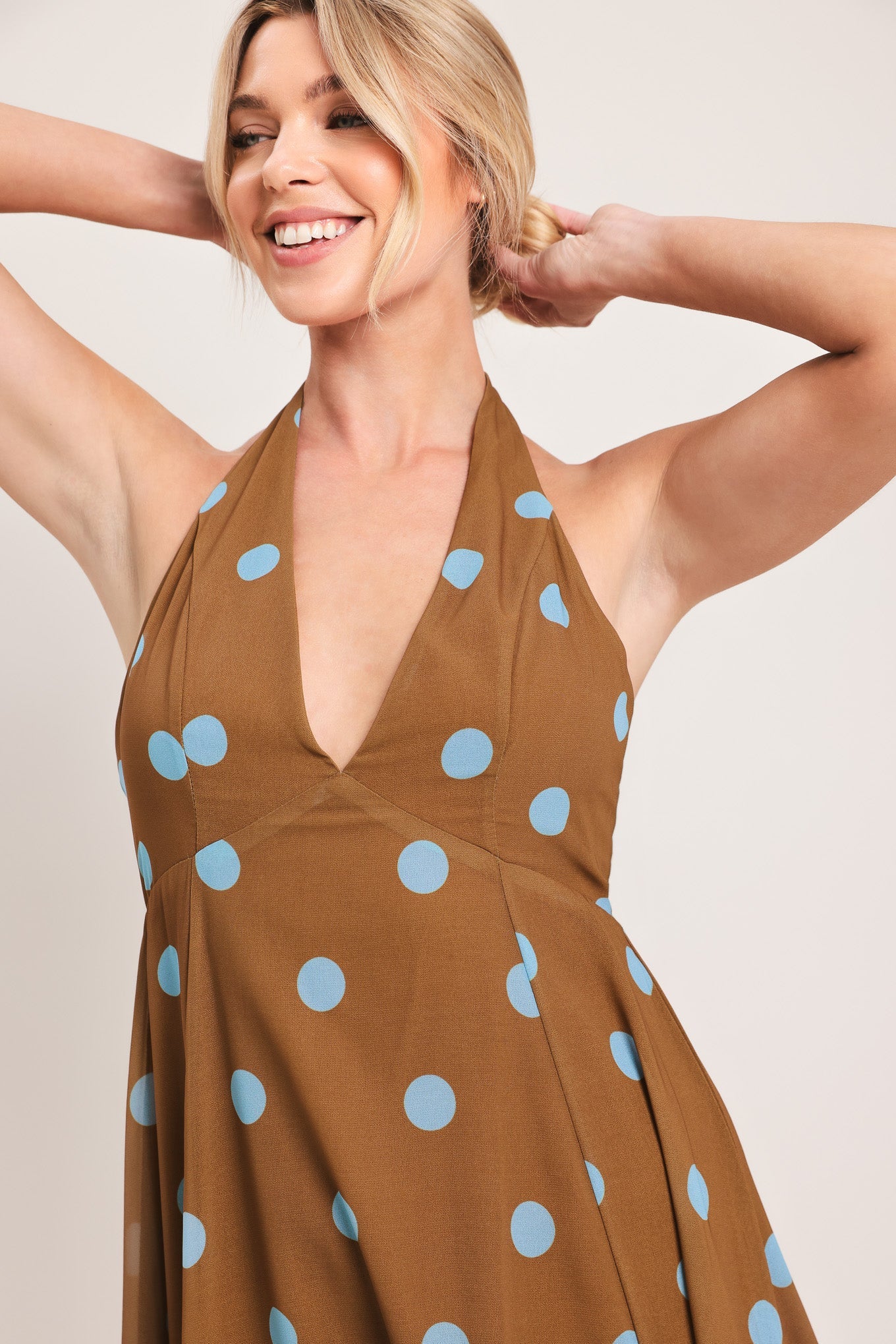 DOTTY LOVE WOVEN MIDI DRESS