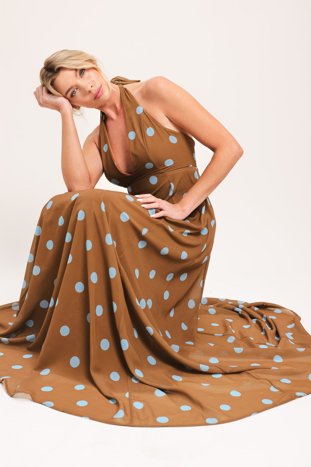 DOTTY LOVE WOVEN MIDI DRESS