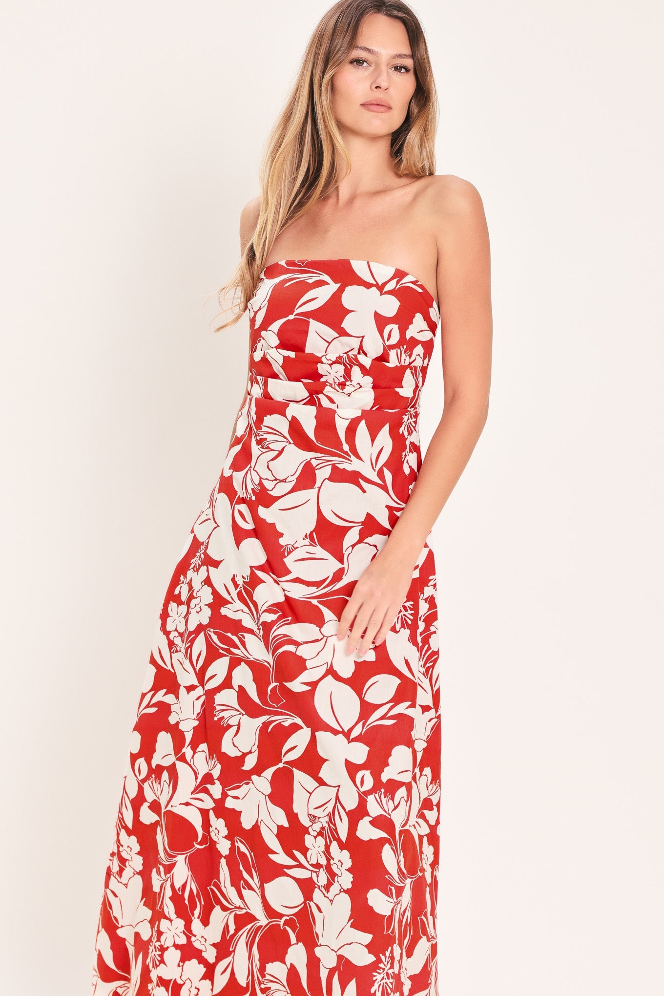 VIBRANT PETAL WOVEN MIDI DRESS