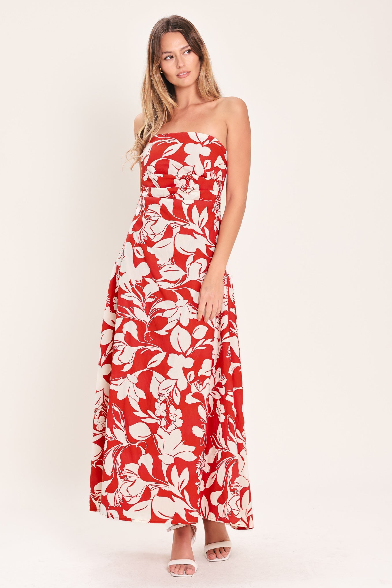 VIBRANT PETAL WOVEN MIDI DRESS