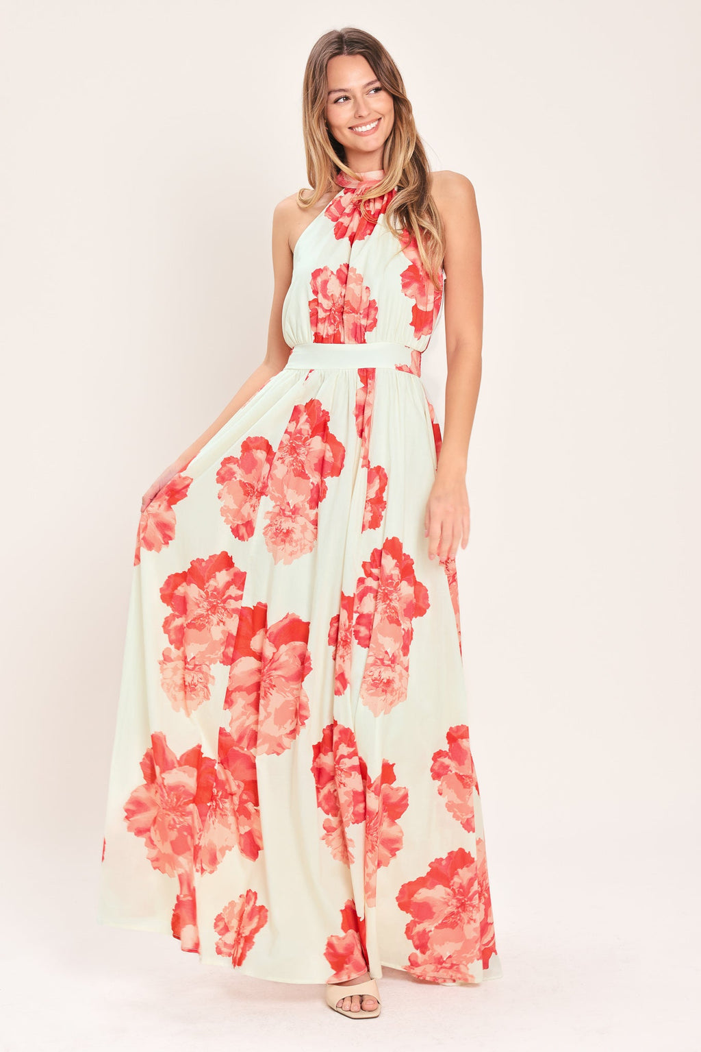 BLOOMING LOVE WOVEN MAXI DRESS