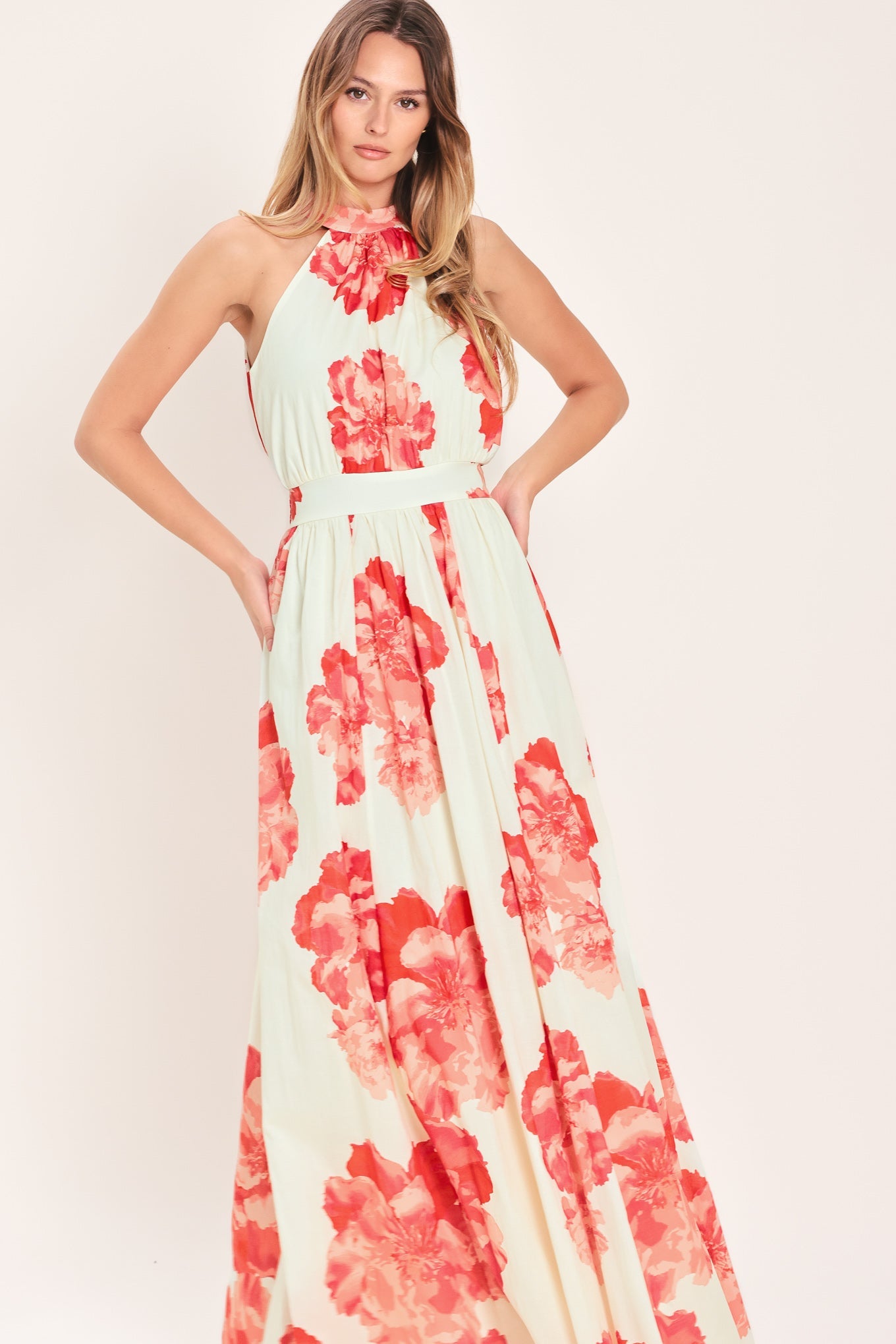 BLOOMING LOVE WOVEN MAXI DRESS