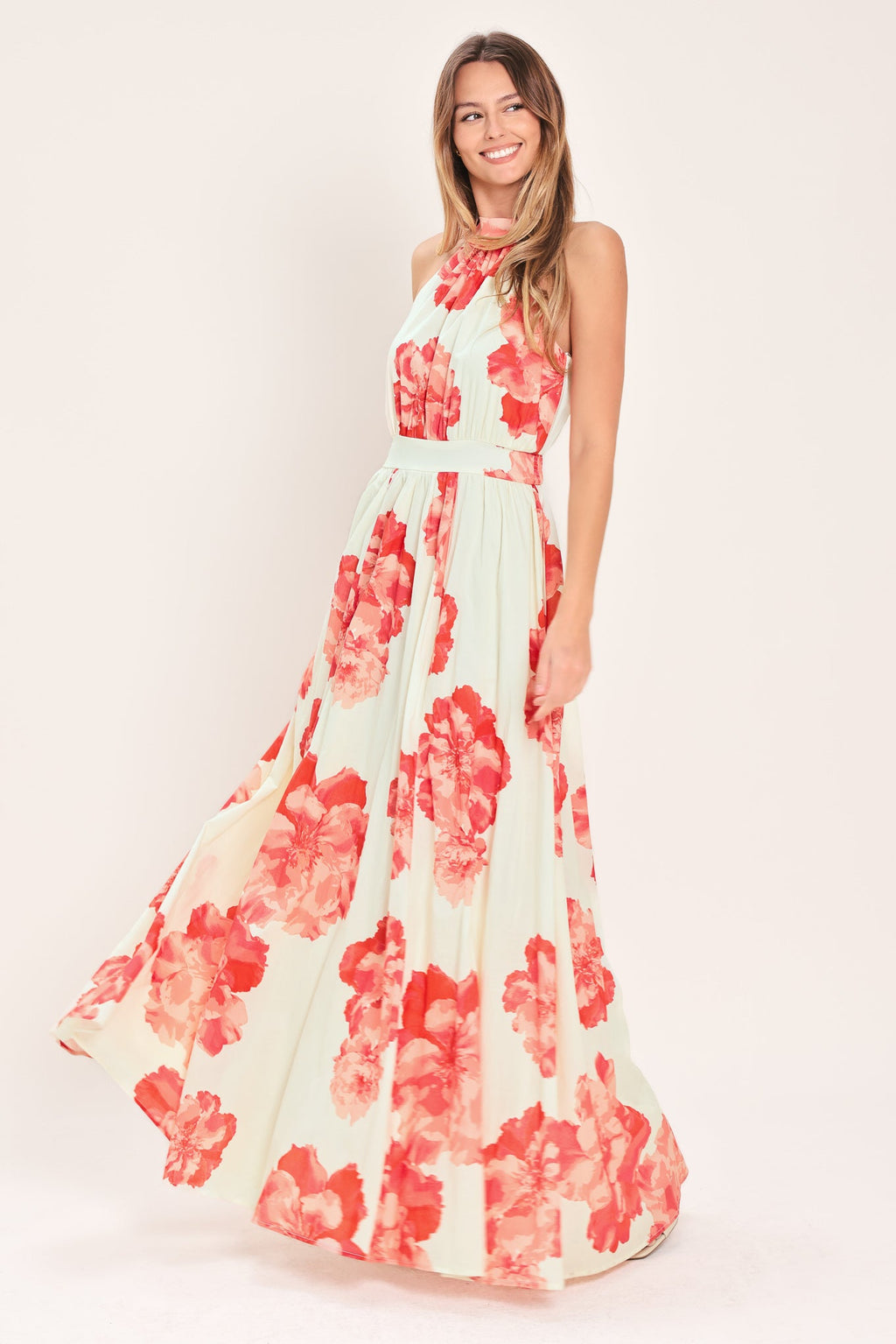 BLOOMING LOVE WOVEN MAXI DRESS