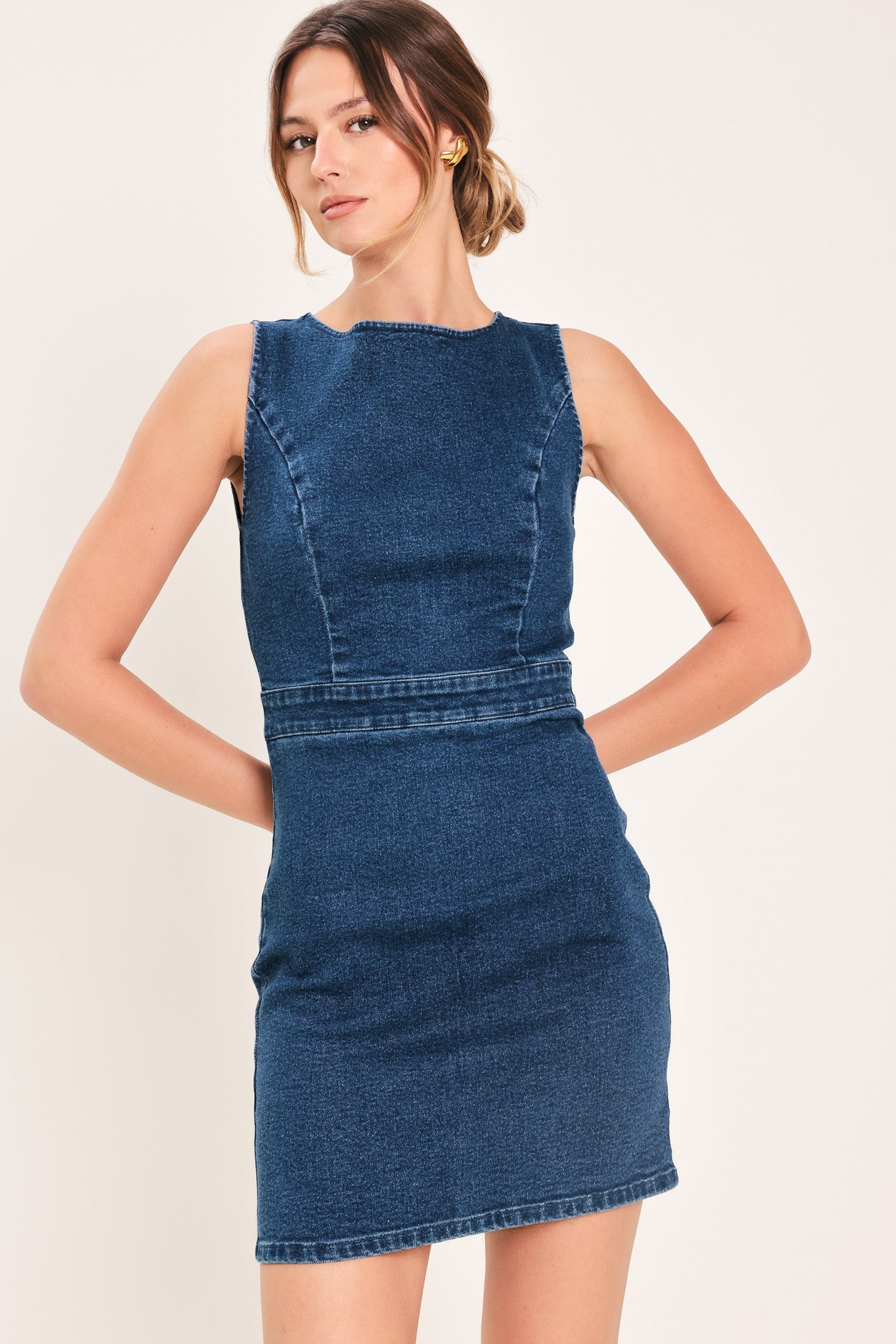 CLASSIC DENIM MINI DRESS
