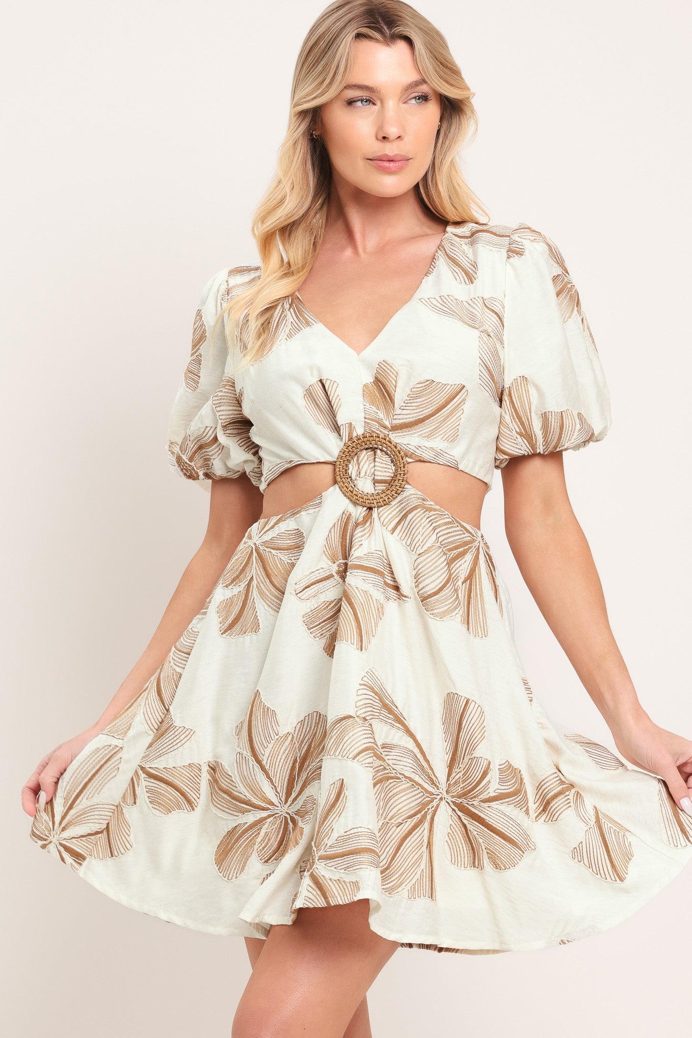 BREEZE BLOOM WOVEN MINI DRESS