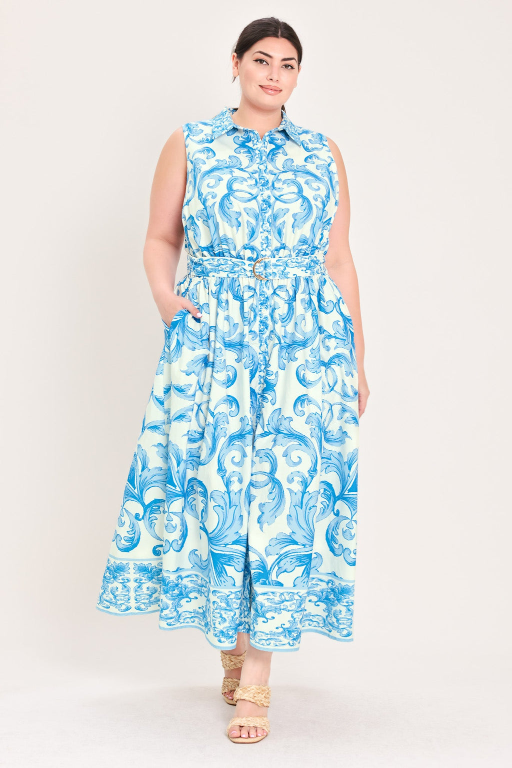 BLUE CHATEAU WOVEN MAXI DRESS