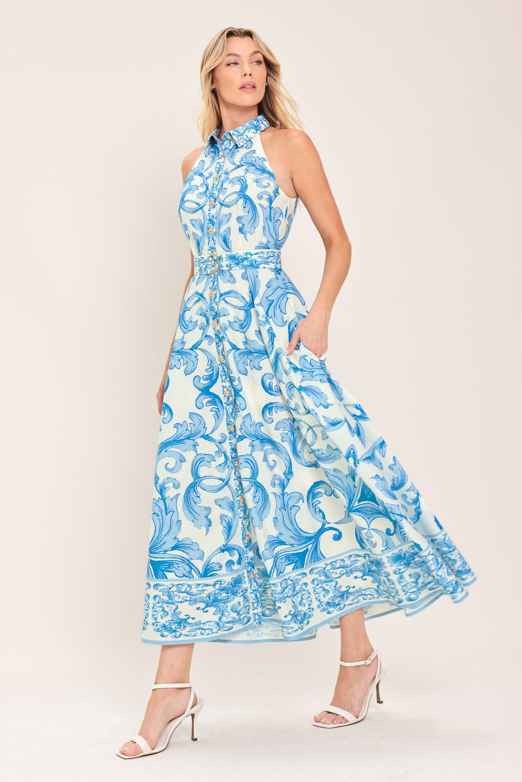 BLUE CHATEAU WOVEN MAXI DRESS