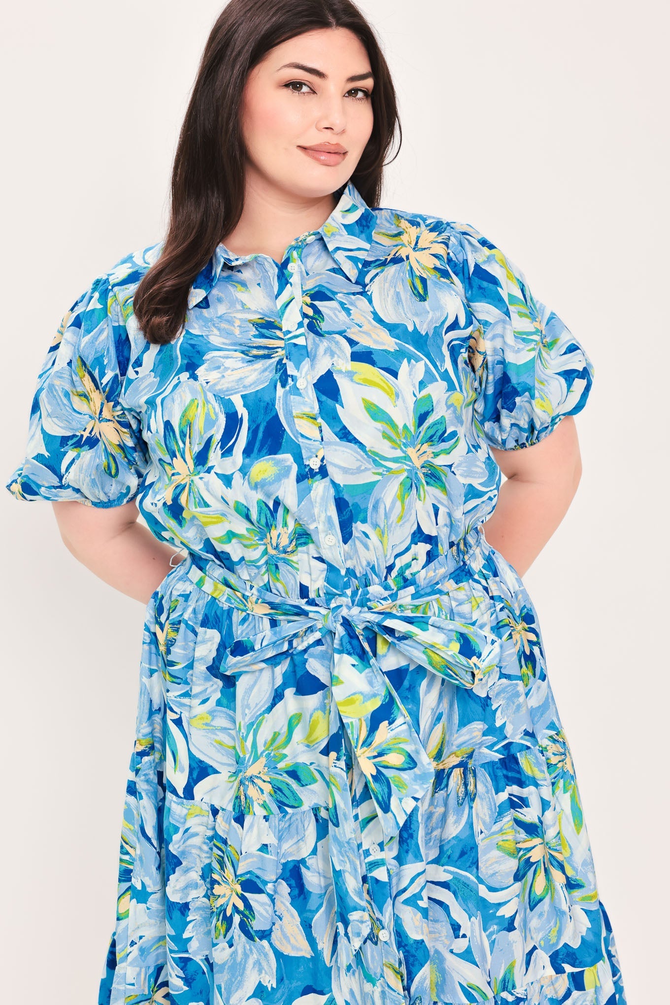 OCEAN GARDEN WOVEN MIDI DRESS
