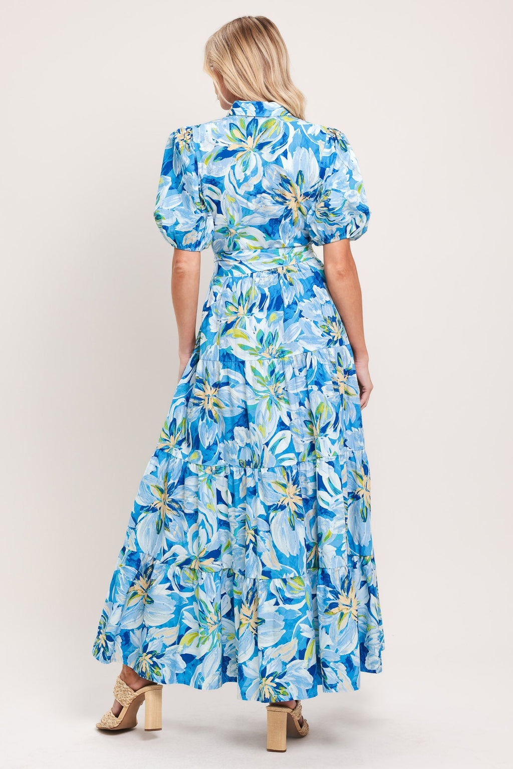 OCEAN GARDEN WOVEN MIDI DRESS