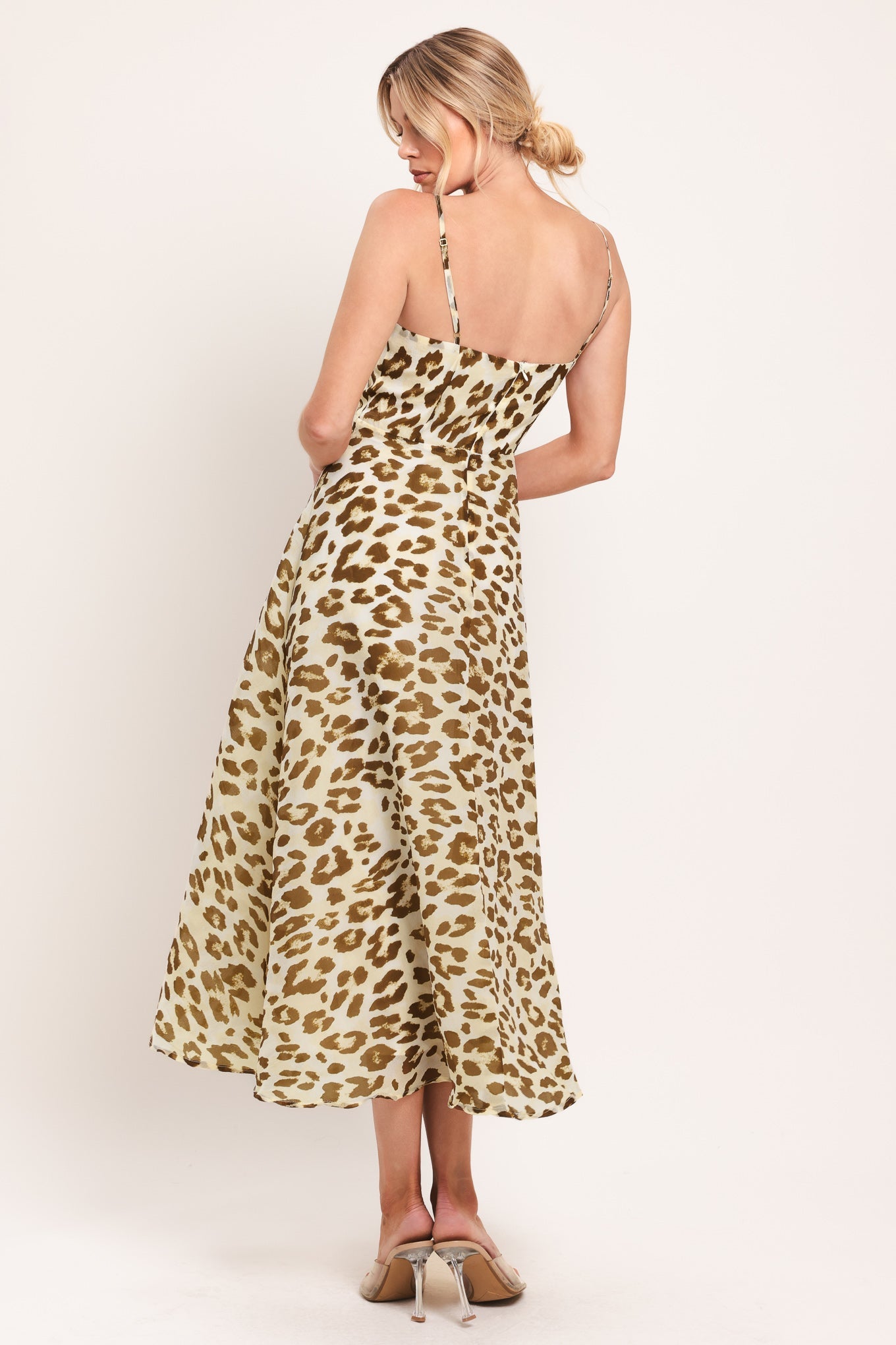 LEOPARD GRACE WOVEN MIDI DRESS