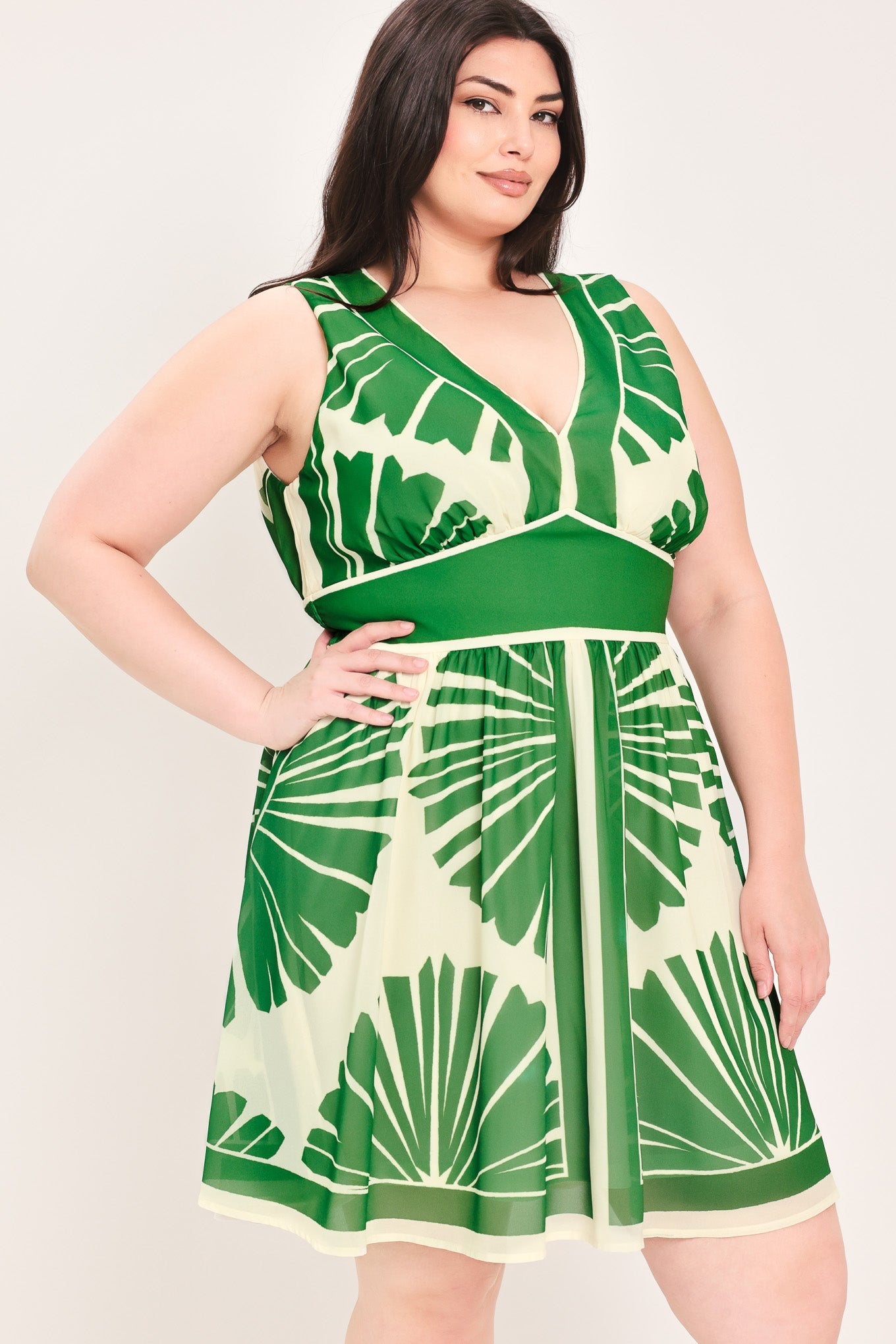 PALM BREEZE WOVEN MINI DRESS