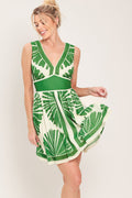 PALM BREEZE WOVEN MINI DRESS