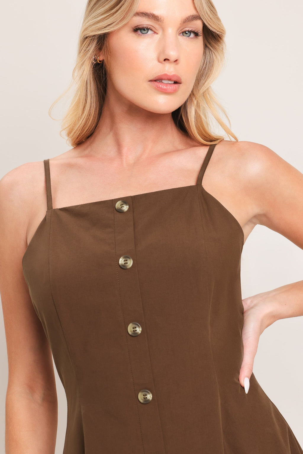 EARTHY GRACE WOVEN MIDI DRESS