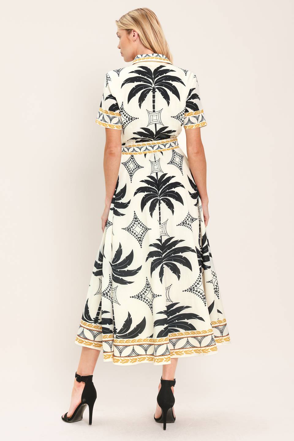 MONACO MOONLIGHT WOVEN SHIRT MIDI DRESS