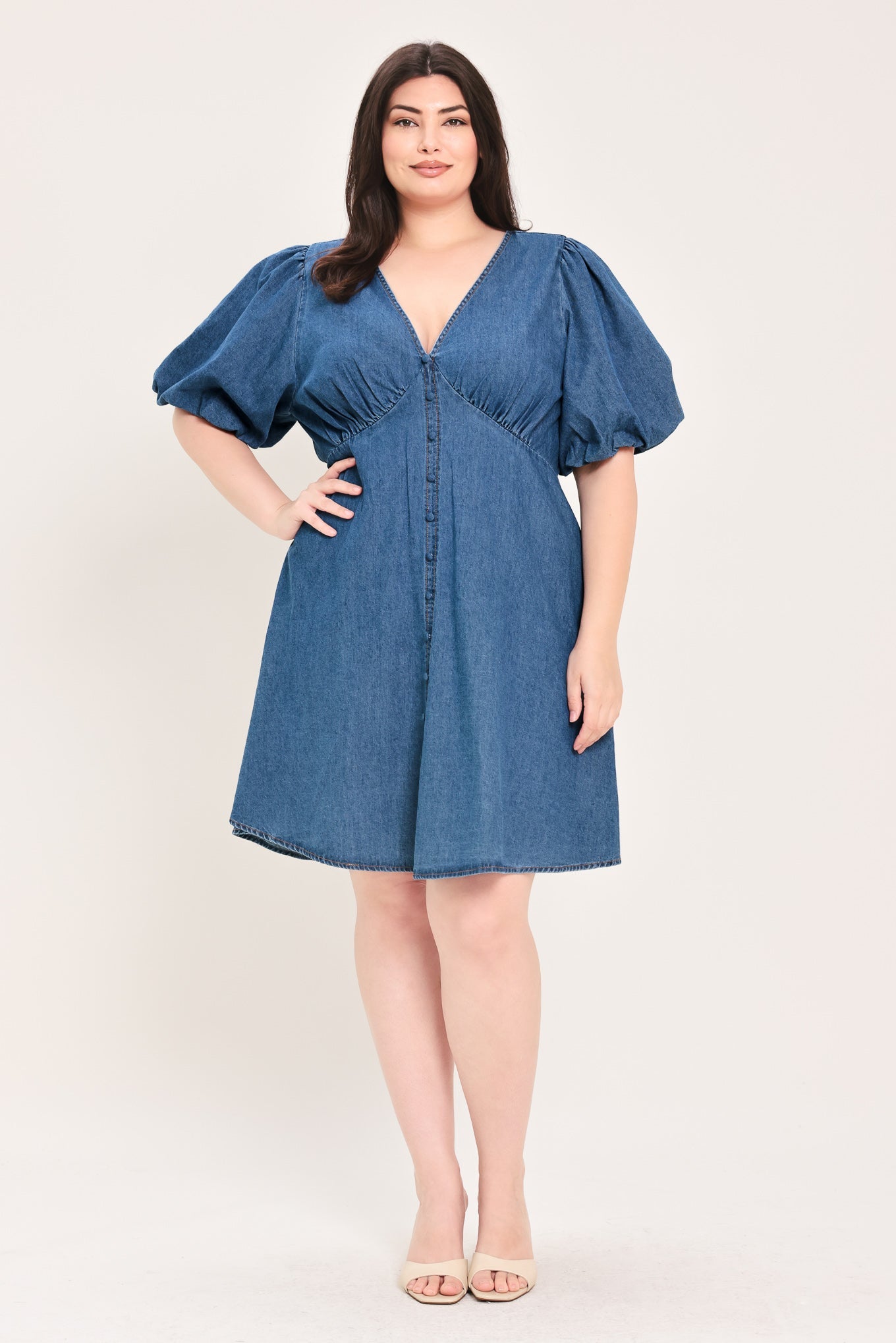 SOFT GIRL DENIM MINI DRESS
