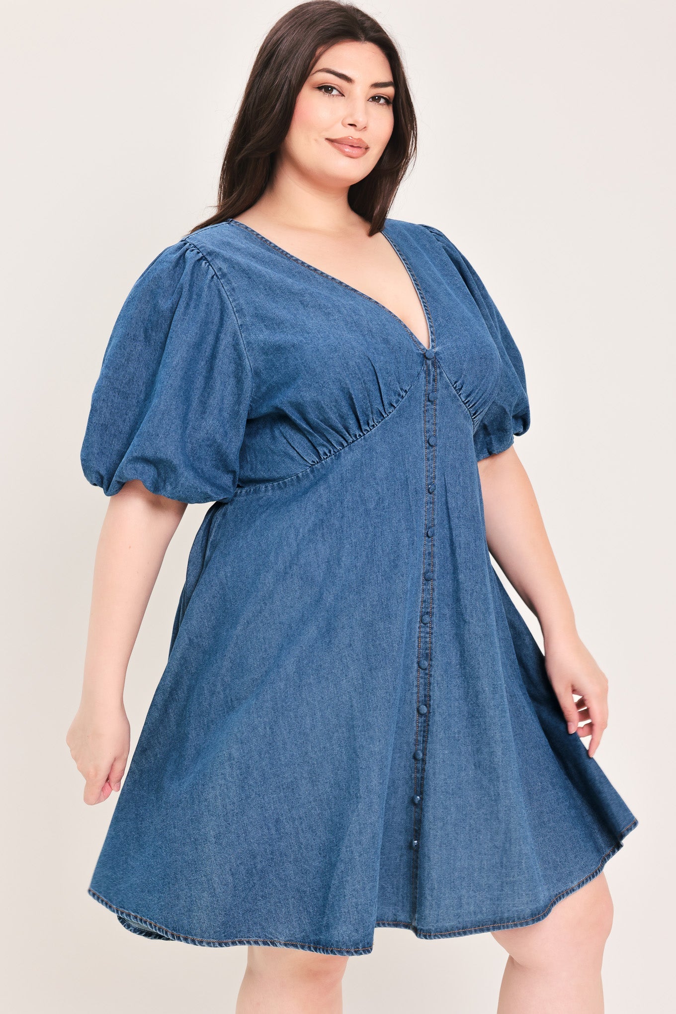 SOFT GIRL DENIM MINI DRESS