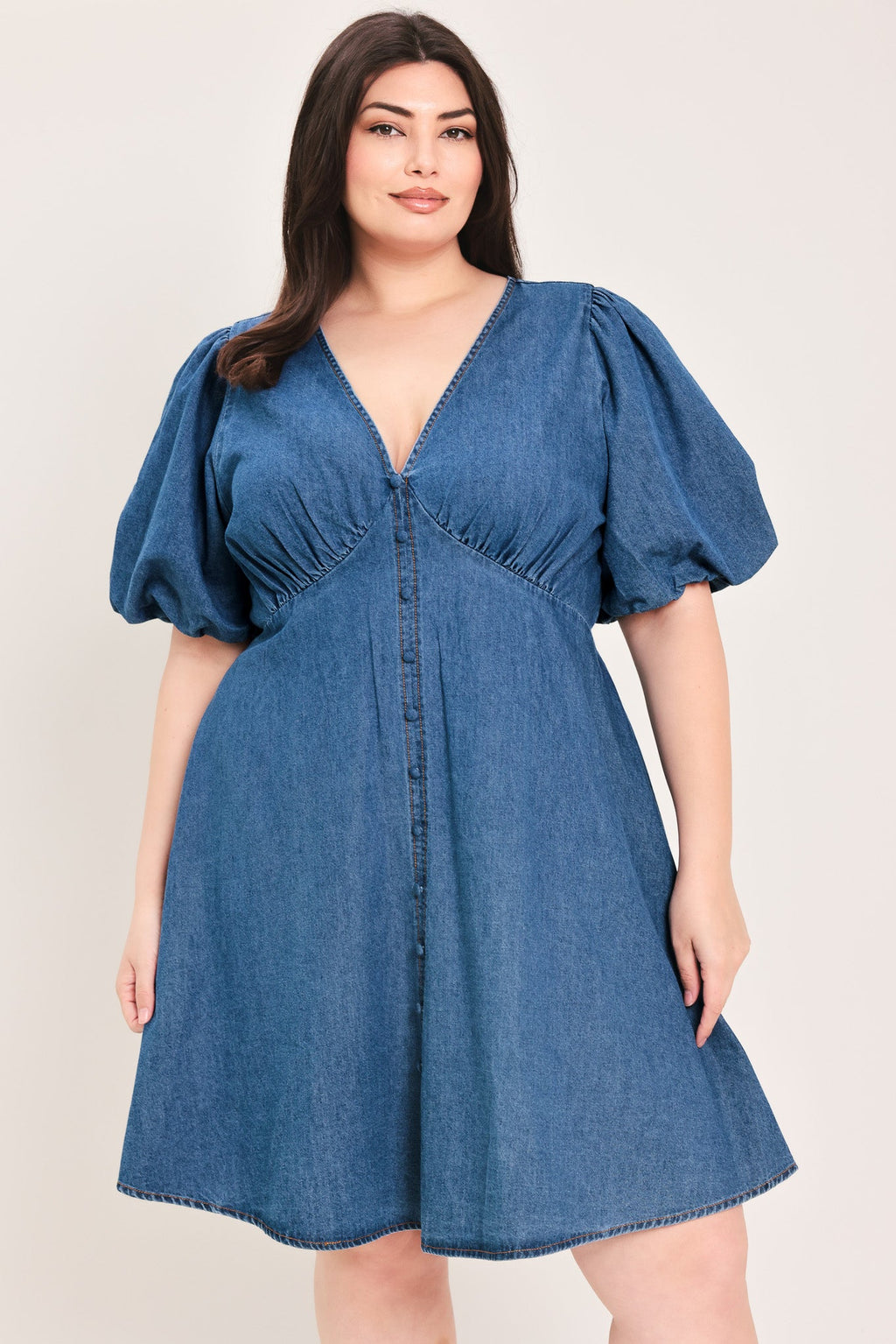 SOFT GIRL DENIM MINI DRESS